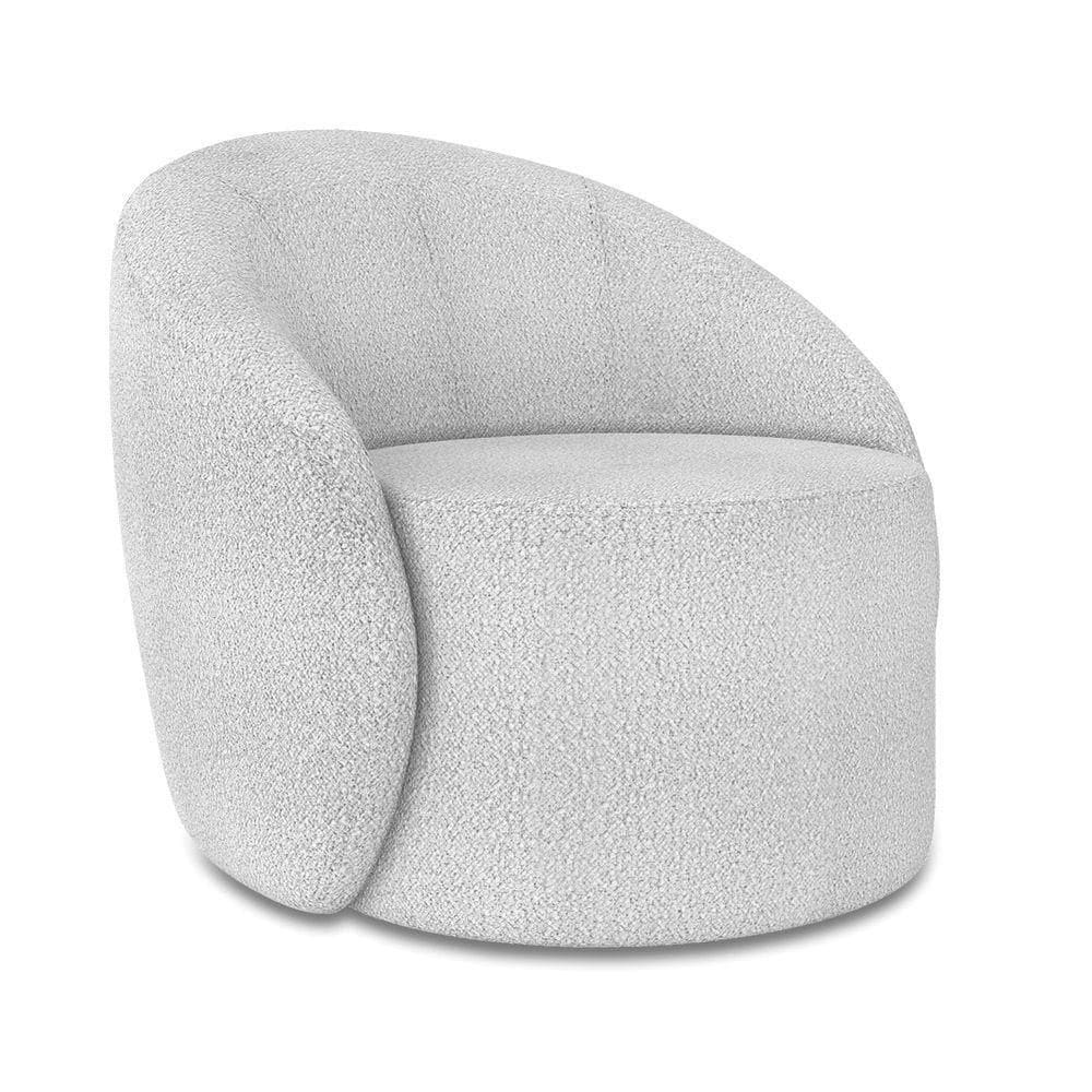 Poltrona Decorativa Orgânica Lua Bouclê Cinza D03 - D`rossi