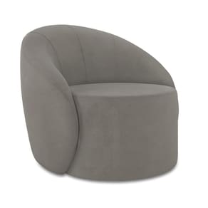 Poltrona Decorativa Orgânica Lua Suede Grafite D03 - D`rossi