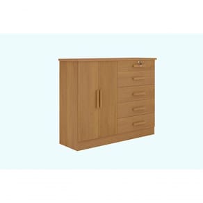 Cômoda New Athos 5 Gavetas Com Sapateira D` Doro Cinamomo