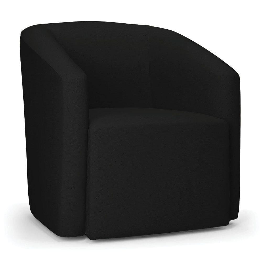 Poltrona Decorativa Orgânica Stella Max Linho Preto D03 - D`rossi