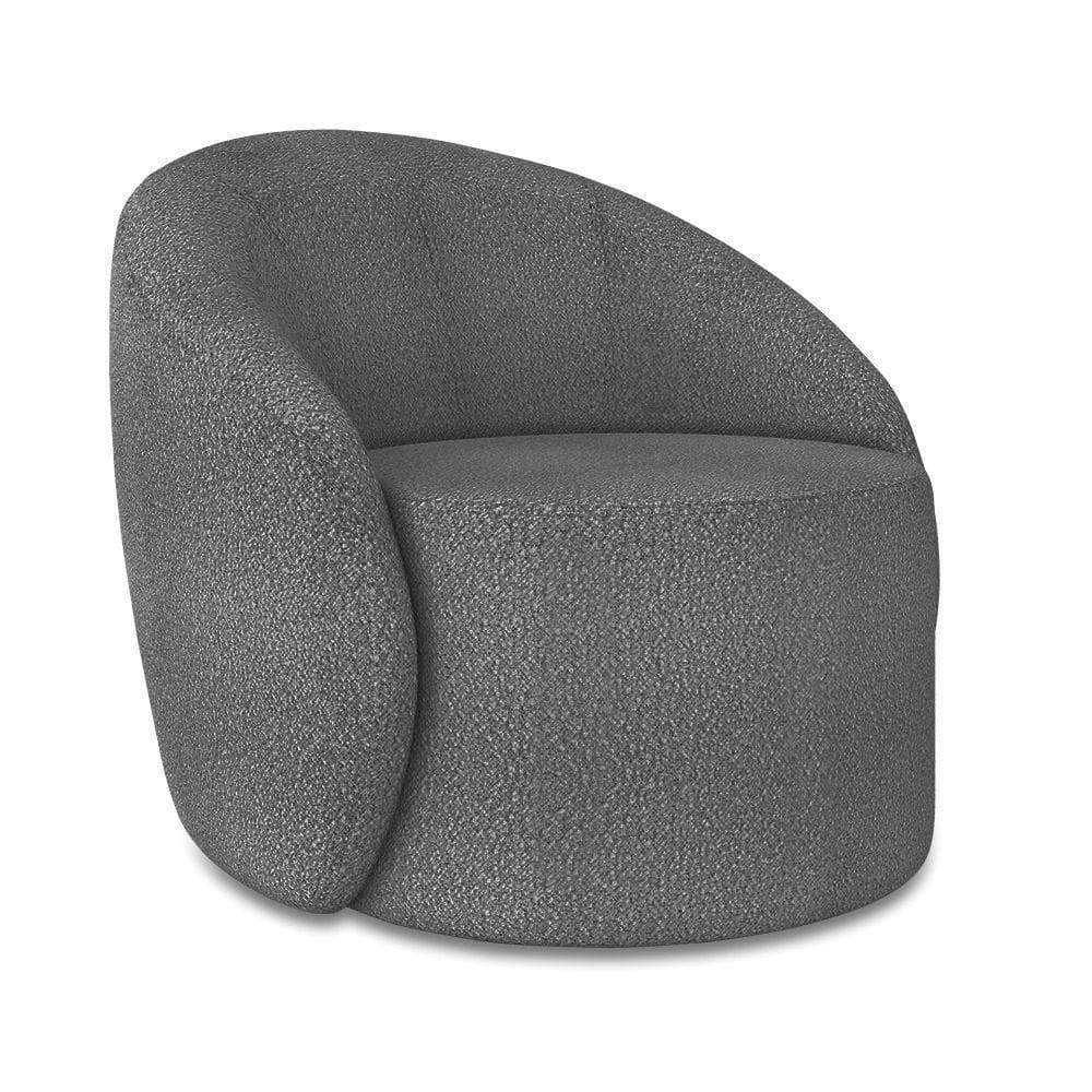 Poltrona Decorativa Orgânica Lua Bouclê Grafite D03 - D`rossi