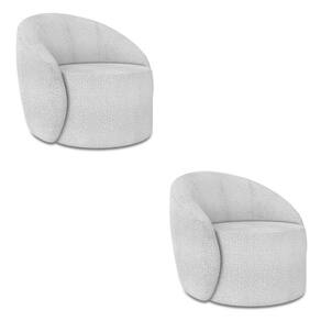 Poltrona Orgânica Kit 2 Lua Bouclê Cinza D03 - D`rossi
