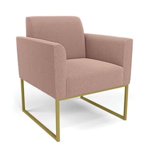 Poltrona Sala De Estar Industrial Dourado Marisa Bouclê Rosê D03 - D`rossi