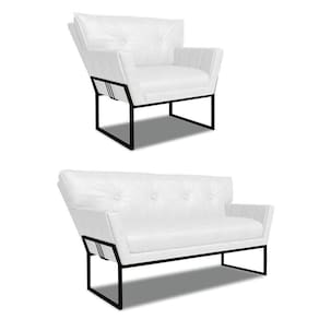 Namoradeira E Poltrona Industrial Pto Anitta Sintético Pu Branco D03 - D`rossi