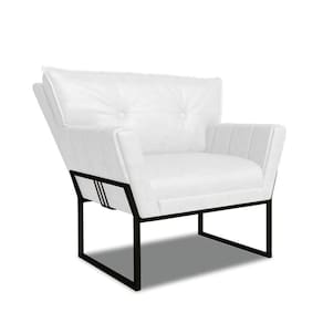 Poltrona Sala De Estar Industrial Pto Anitta Sintético Pu Branco D03 - D`rossi