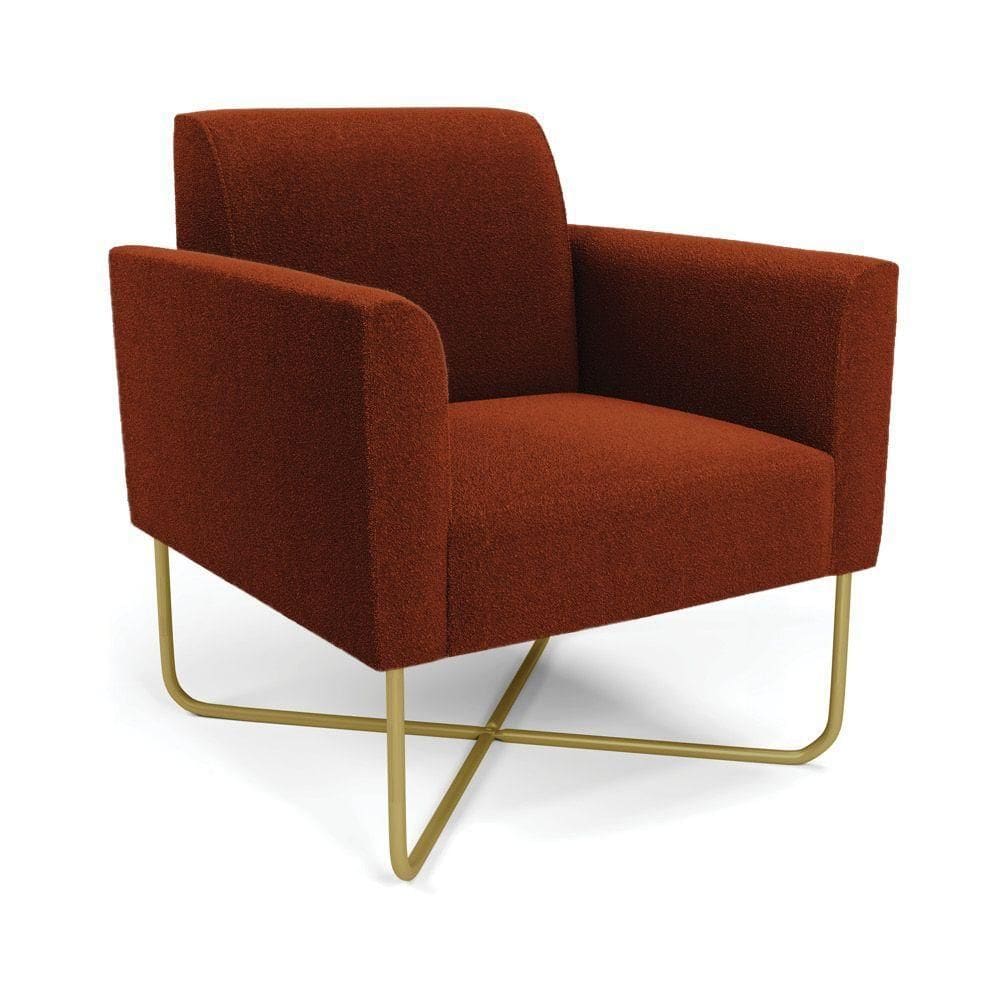 Poltrona Sala Base X Industrial Dourado Marisa Bouclê Terra D03 - D`rossi