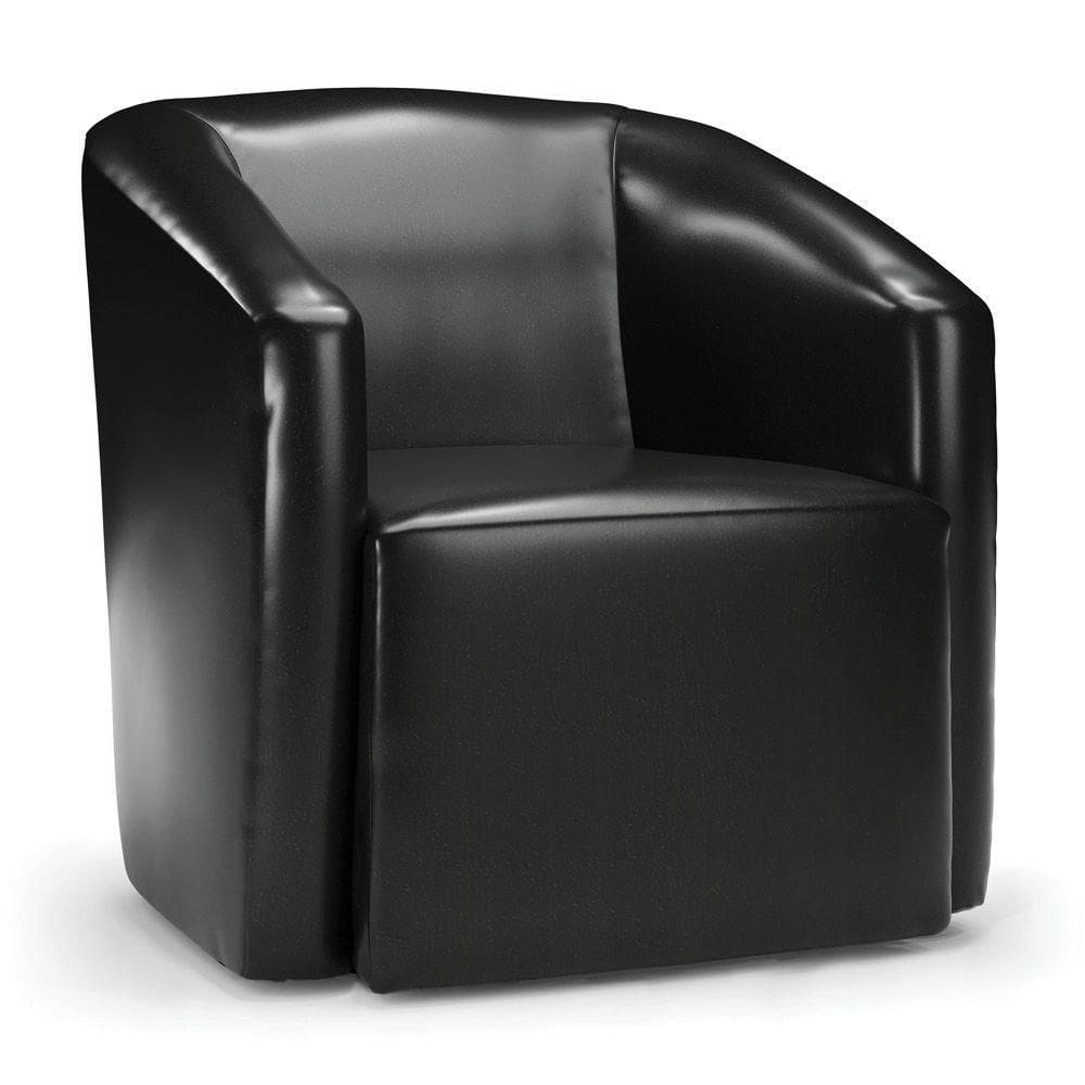 Poltrona Decorativa Orgânica Stella Max Sintético Pu Preto D03 - D`rossi