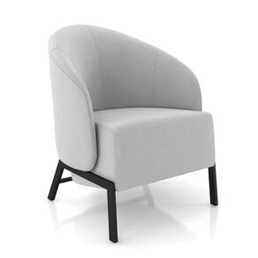 Poltrona Sala De Estar Base Industrial Luar Veludo Cinza K01 - D`rossi