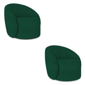 Poltrona Orgânica Giratória Kit 2 Lua Bouclê Verde D03 - D`rossi