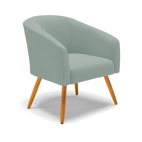 Poltrona Decorativa Pé Palito Castanho Stella Cotelê Ext/veludo Menta D03 - D`rossi