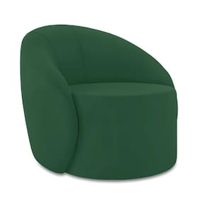 Poltrona Decorativa Orgânica Giratória Lua Veludo Verde D03 - D`rossi