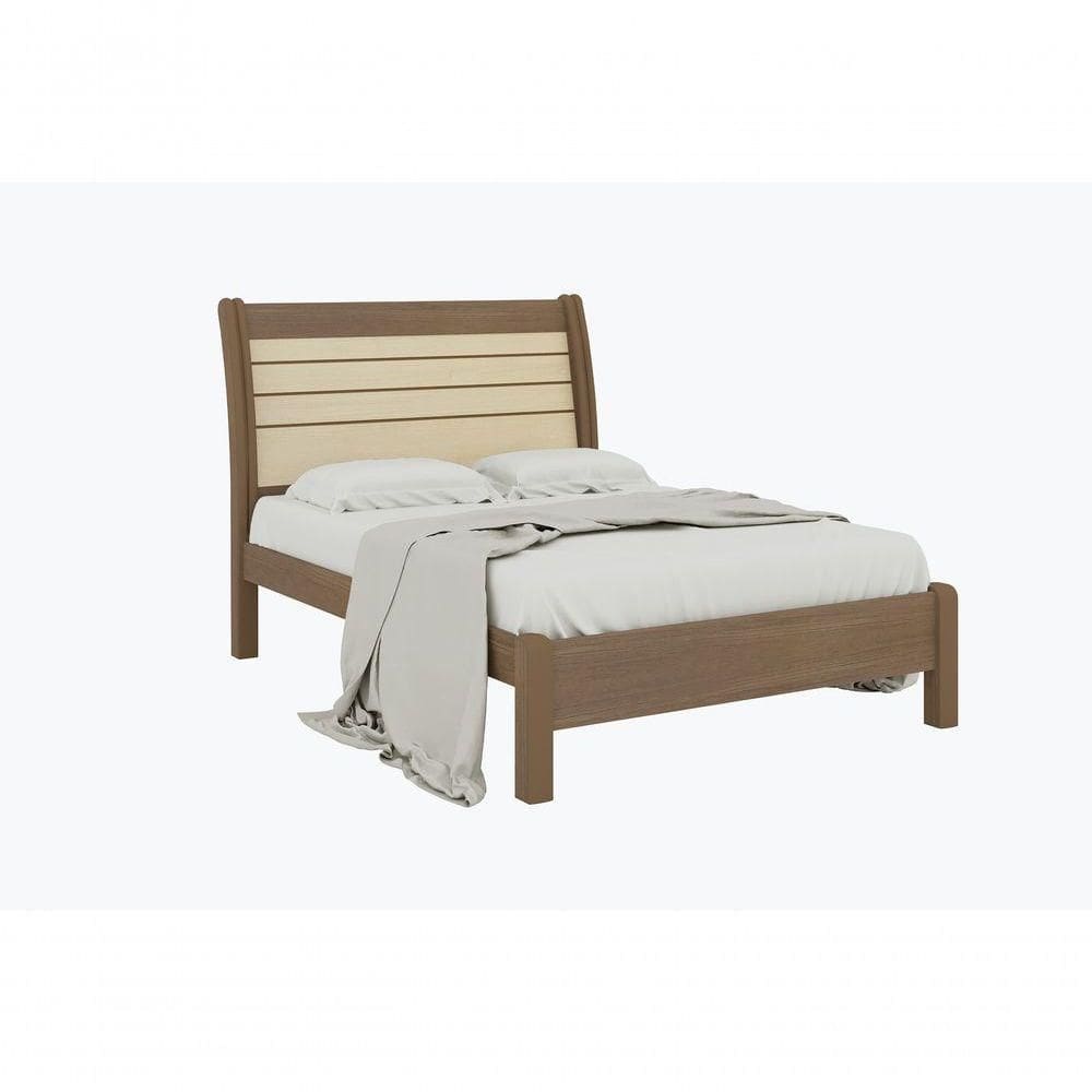 Cama De Casal Queen Esmeralda Plus - D` Doro Castanho/linho