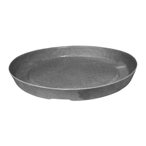 Prato para Vasos de Planta Redondo Slim 24 Preto Ardosia