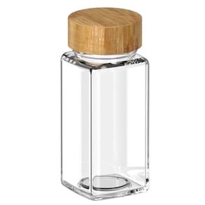 Porta Temperos de Vidro com Tampa de Bambu Keep 125ml PTB100BMB - Ou