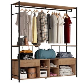 Guarda-roupa Casal Gavetas Prateleiras Nichos Cabideiro Aço E Mdf Bp Bianca Preto / Demolição
