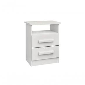 Mesa De Cabeceira Firenze 2 Gavetas Com Nicho - D` Doro Branco