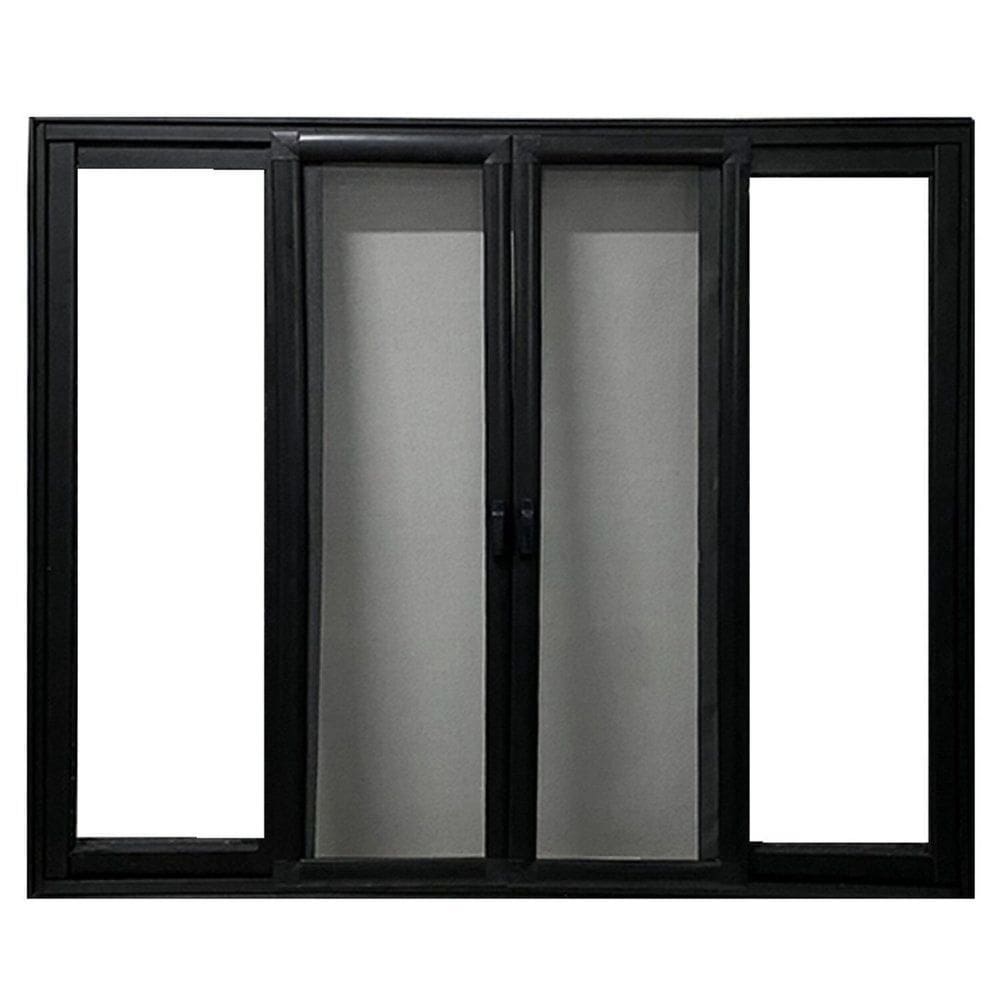 Janela Vitro 4 Folhas Tela Mosquiteira Linha 25 Alum. Preto 100x200 Preto