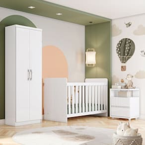 Quarto de Bebê Completo Fantasia Sophia Espresso Móveis Branco