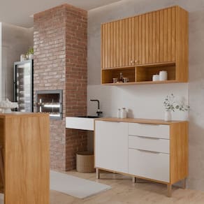 Cozinha Compacta para Área Goumet Divina Cinamomo/Branco