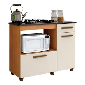 Balcão Para Cooktop 5 Bocas Violeta Kaiki Móveis Nature Off White
