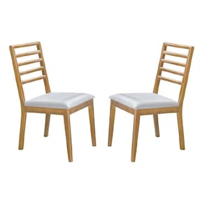 Conjunto 2 Cadeiras De Jantar Valença Veludo Off White Com Pés Em Madeira