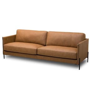 Sofá 3 Lugares Para Sala Living 210cm Bliss L08 Couro Camel - Mpozenato