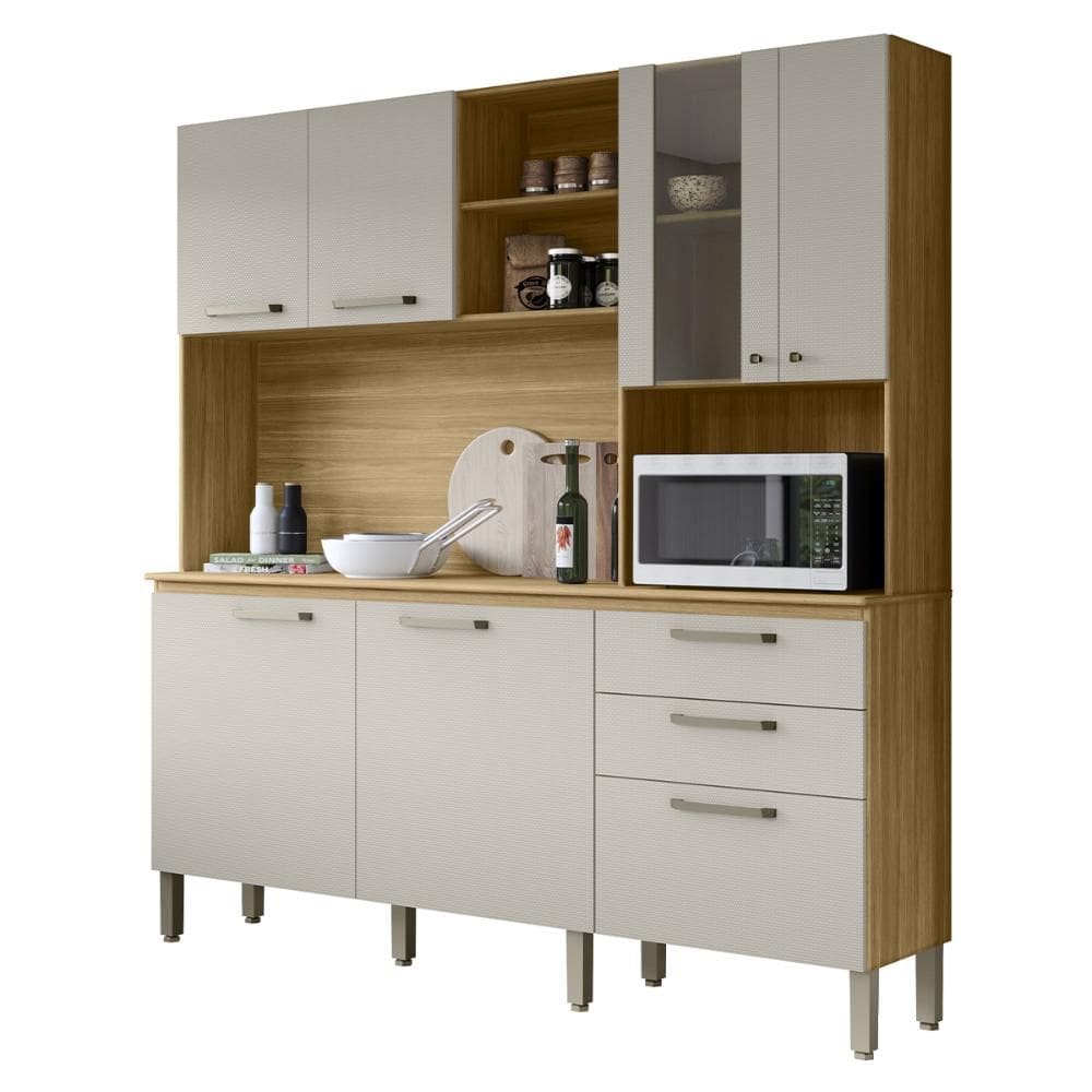 Armário de Cozinha Mega com Tampo 7 Portas e 2 Gavetas