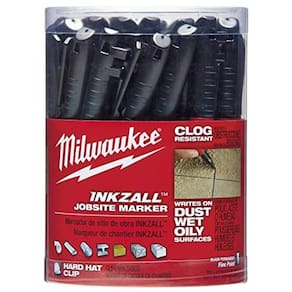 Tinta preta Marker Milwaukee INKZALL Fine Point (pacote com 36)