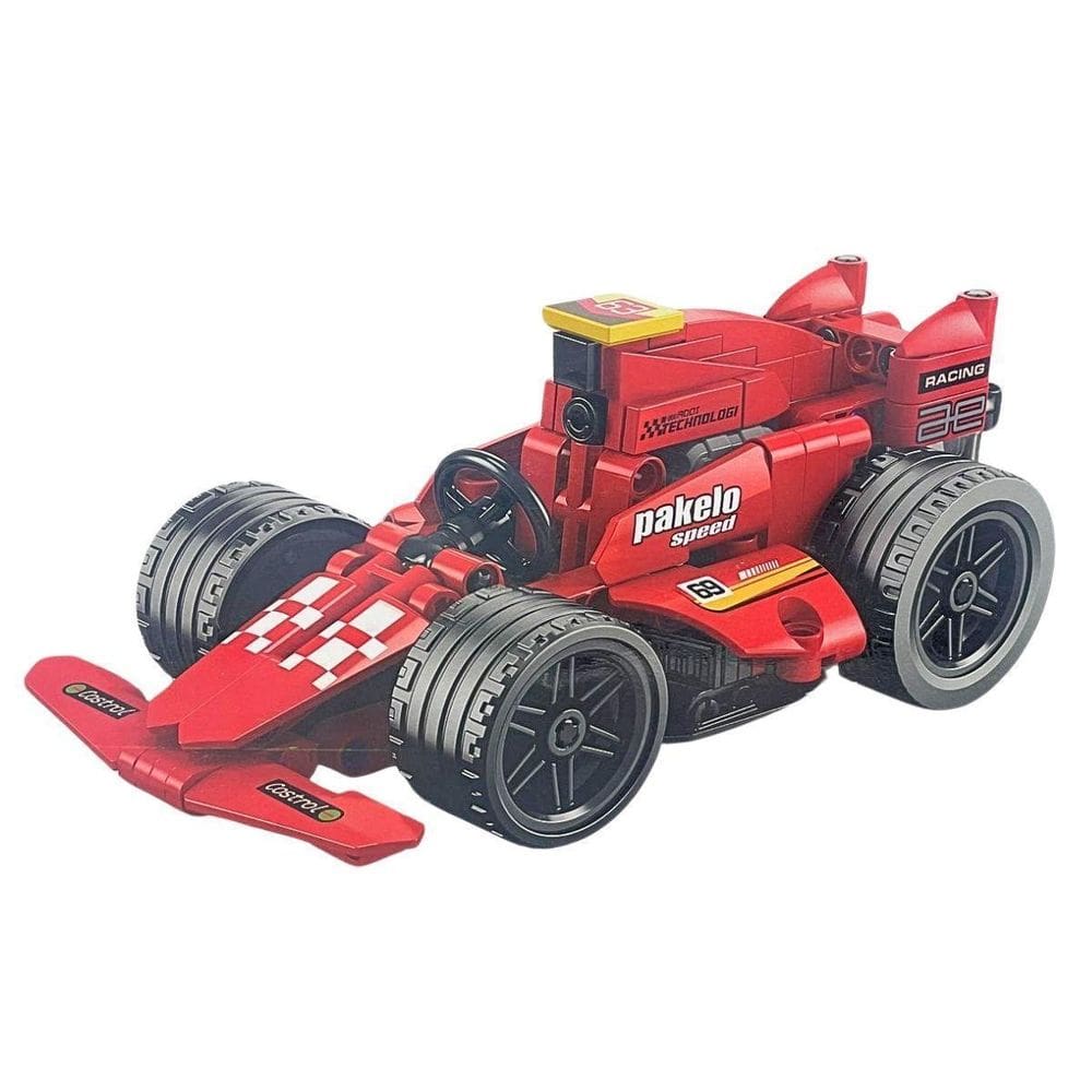 Carro Esportivo Blocos De Montar 204 Peças 2Em1 Pull Back