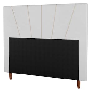 Cabeceira Cama Box Solteiro Dallas 90cm Sintético Branco - Abmaza