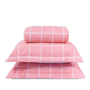 Cobre Leito Casal Padrão Classic Estampado 160 Fios 3 Peças - Grid Rose