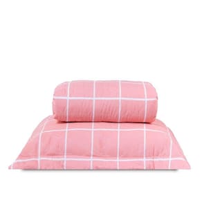 Cobre Leito Solteiro Classic Estampado 160 Fios 2 Peças - Grid Rose