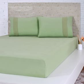 Jogo de Cama Solteiro Malha 3 Pçs Bella Cama 100% Algodão 88x188x30cm