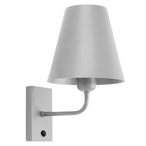 Arandela De Parede Luminária Cúpula Metal Interruptor Prata