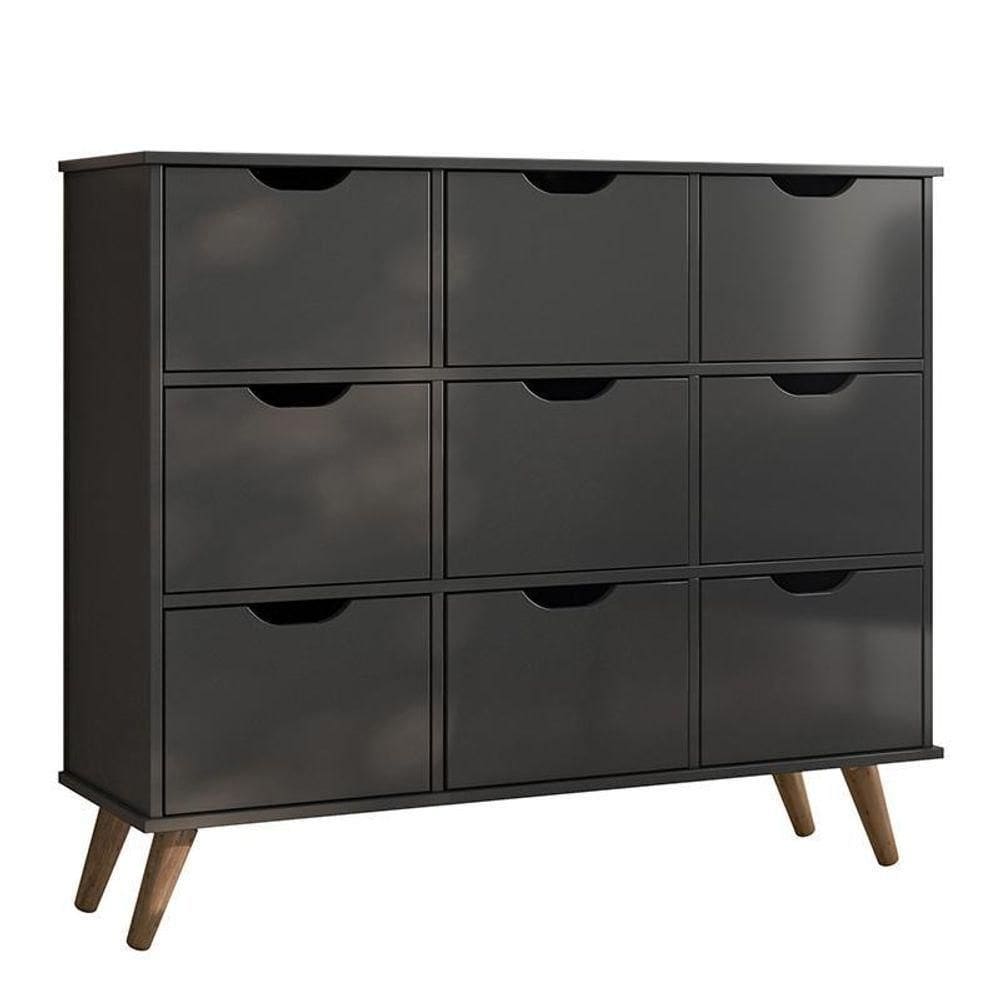 Nicho Organizador Retrô 1478 Com 9 Gavetas Preto - Qmovi Preto