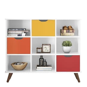 Nicho Organizador Retrô 1478 Com 3 Gavetas Branco-colorido - Qmovi Branco-colorido