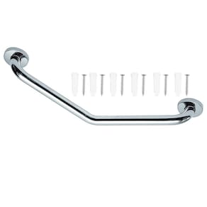 Barra Alça De Apoio Angular Inox 25cm Acessibilidade Idoso Gestante Box Banheiro Vaso Previne Queda
