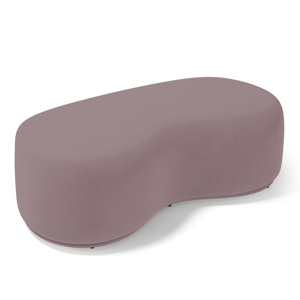 Puff Decorativo Living Aisha Orgânico 02 Lugares Veludo Rosê - Abmaza