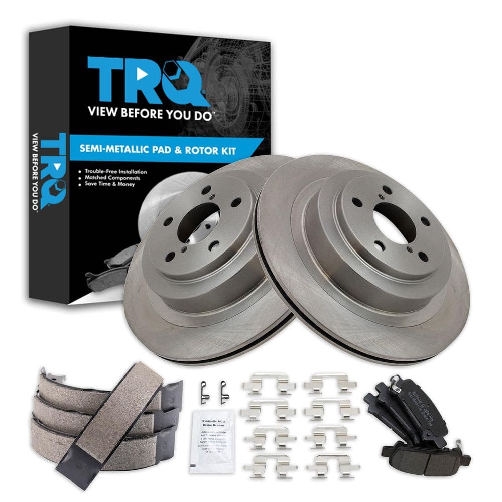Kit de pastilhas de freio e rotor TRQ Rear Semimetálico Semimetálico Subaru Legacy