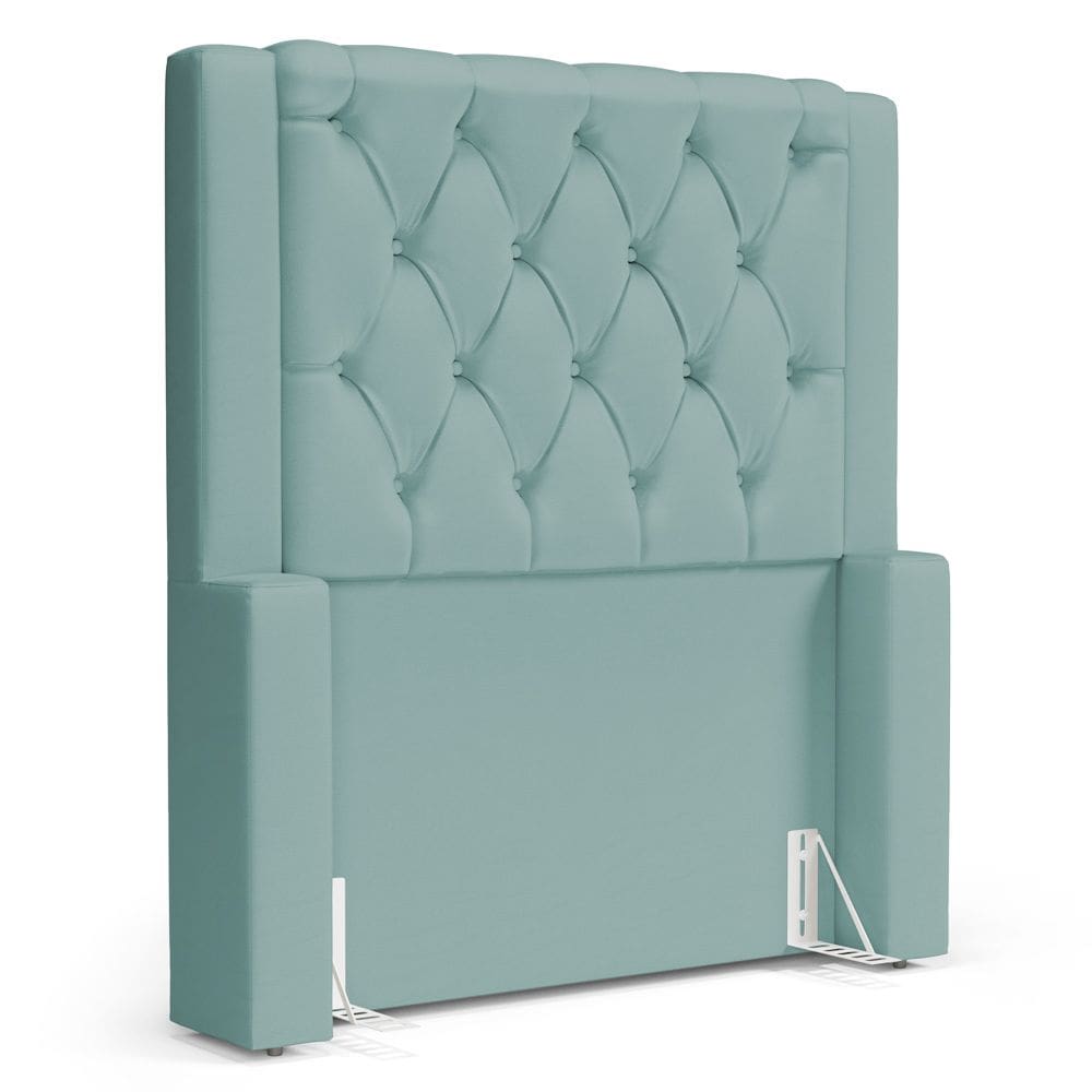 Cabeceira Atena Para Cama Box Solteiro 90cm Capitonê com Frame Veludo Acqua - Abmaza