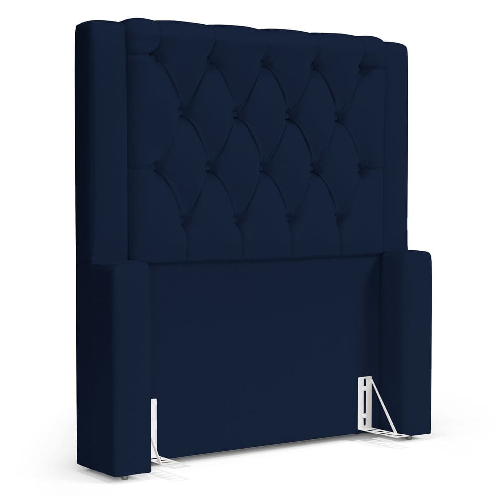 Cabeceira Atena Para Cama Box Solteiro 90cm Capitonê com Frame Suede Azul Marinho - Abmaza