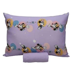 Jogo De Cama Portallar Solteiro Malha 100% Algodão Disney Minnie Feliz 2 Pçs Lavanda