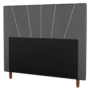 Cabeceira Cama Box Casal Queen Size Dallas 160cm Suede Cinza - Abmaza