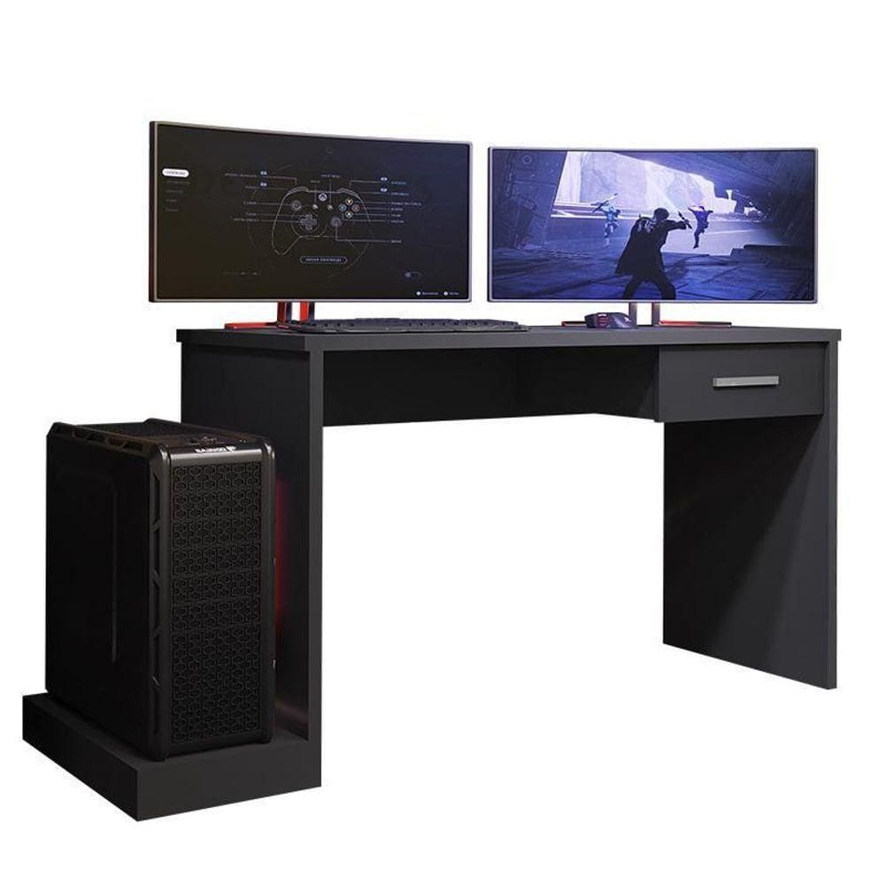 Mesa Para Desk Gamer Drx-9000 Preto Black - Pr Móveis Preto Black