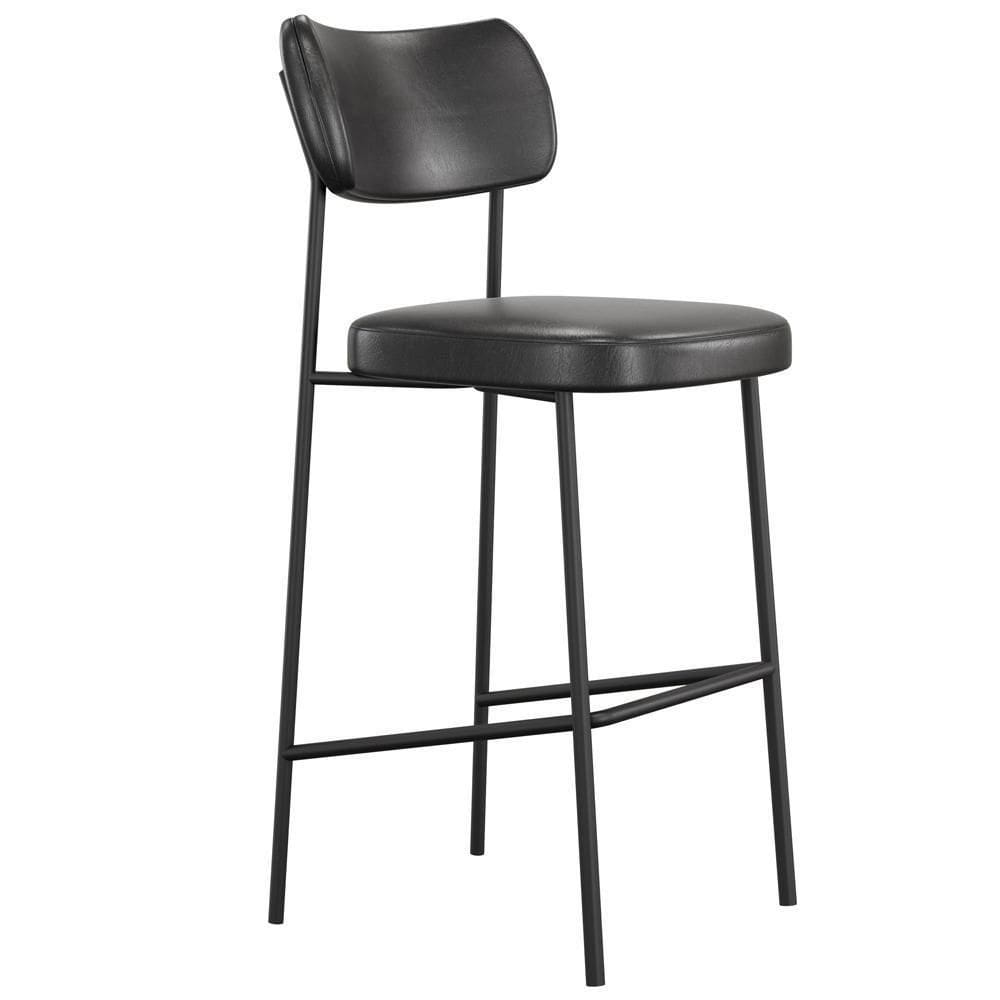 Banqueta Alta Bar Cozinha Sala De Jantar Preto Melina L02 Couríssimo Preto - Lyam Decor