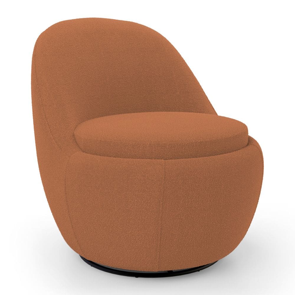 Poltrona Orgânica Living Memphis Base Giratória Bouclê Terracota - Abmaza