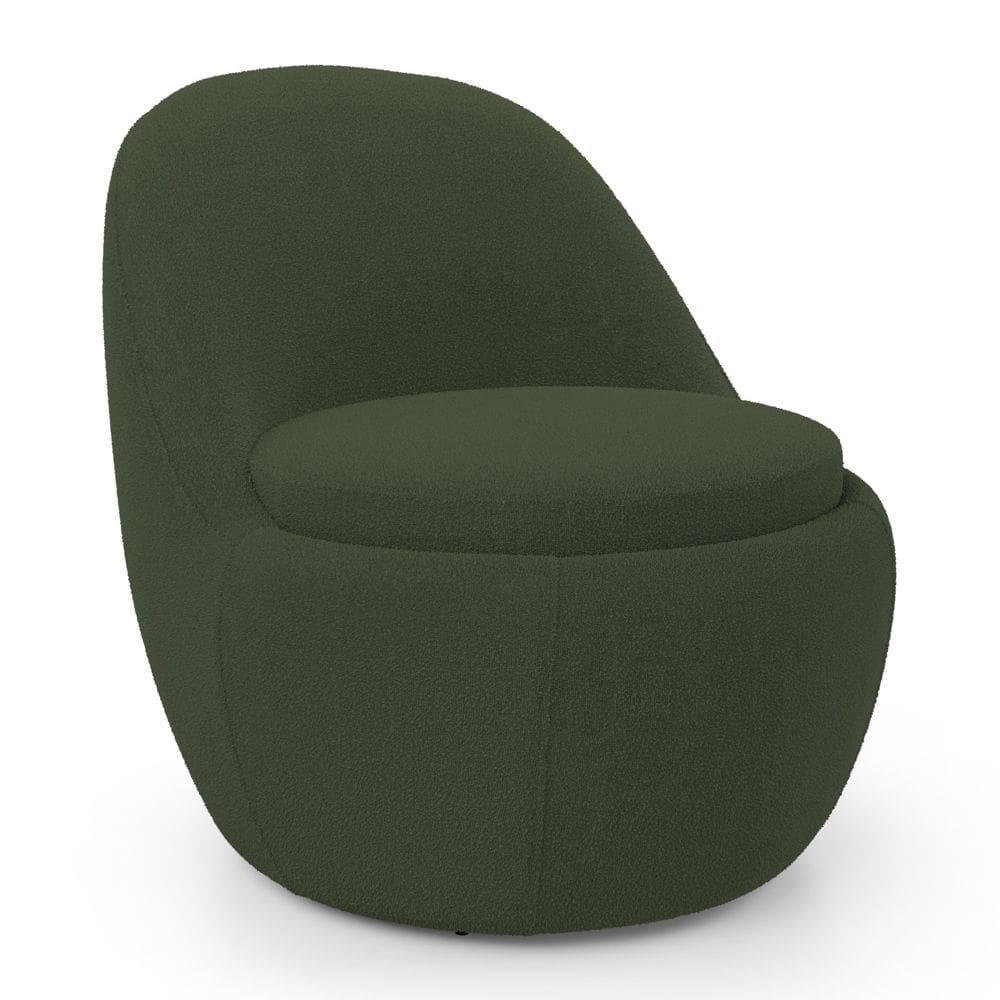 Poltrona Orgânica Living Memphis Fixa Bouclê Verde Musgo - Abmaza