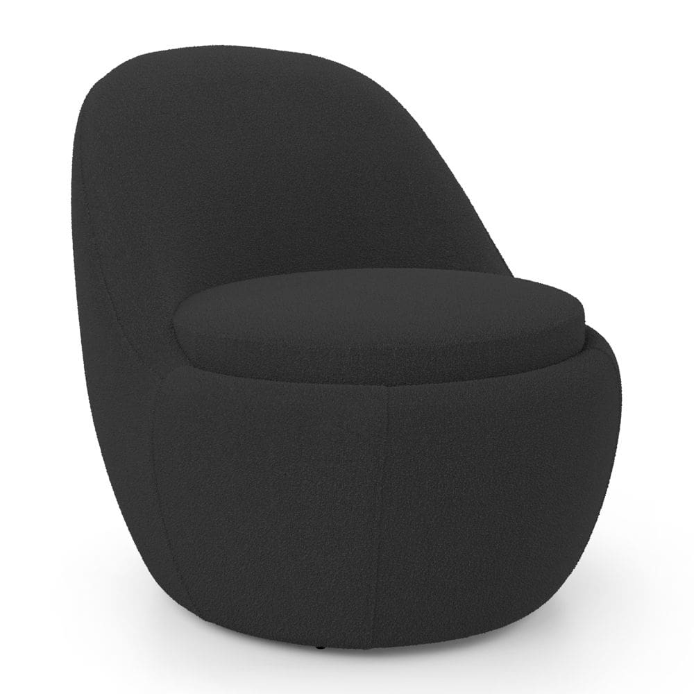 Poltrona Orgânica Living Memphis Fixa Bouclê Preto - Abmaza