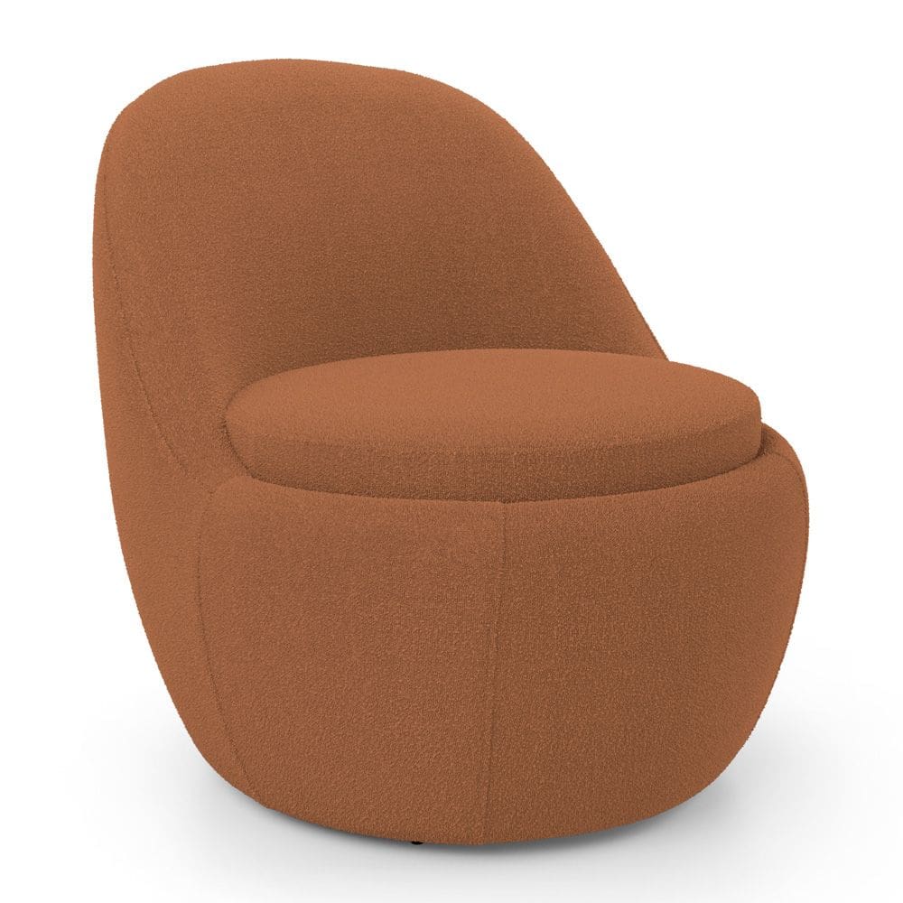 Poltrona Orgânica Living Memphis Fixa Bouclê Terracota - Abmaza