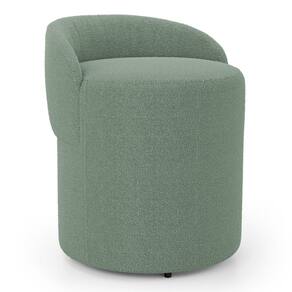 Puff Banqueta Living Gaia Orgânico com Encosto Baixo Bouclê Verde Menta - Abmaza